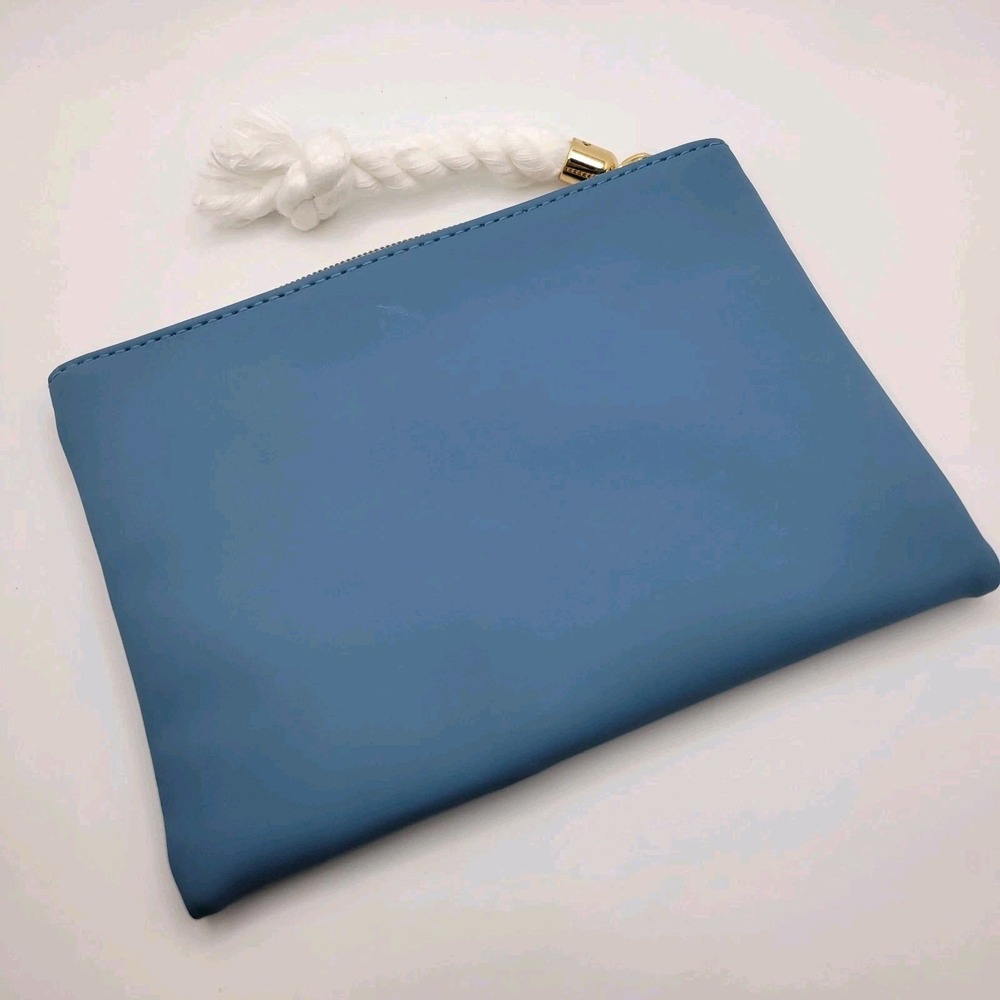 Dolce & Gabbana Light Blue Cosmetic Pouch Blue Zipper Makeup Bag Rope Pull - Picture 3 of 9